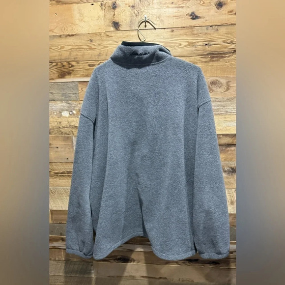 Eddie Bauer fleece 1/4 zip cozy warm pull over unisex gray 90s style pocket 3XL - Picture 4 of 4